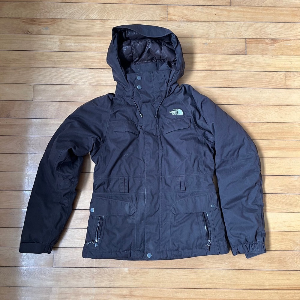 The North Face Womens XS Brown Insulated Hooded Winter Jacket Parka Coat
